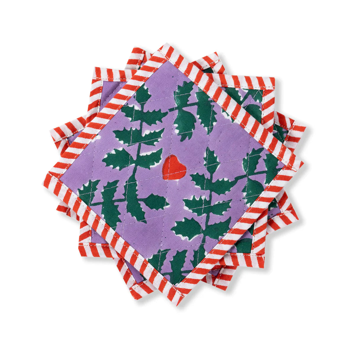 Festive Purple Coasters (Set of 4)