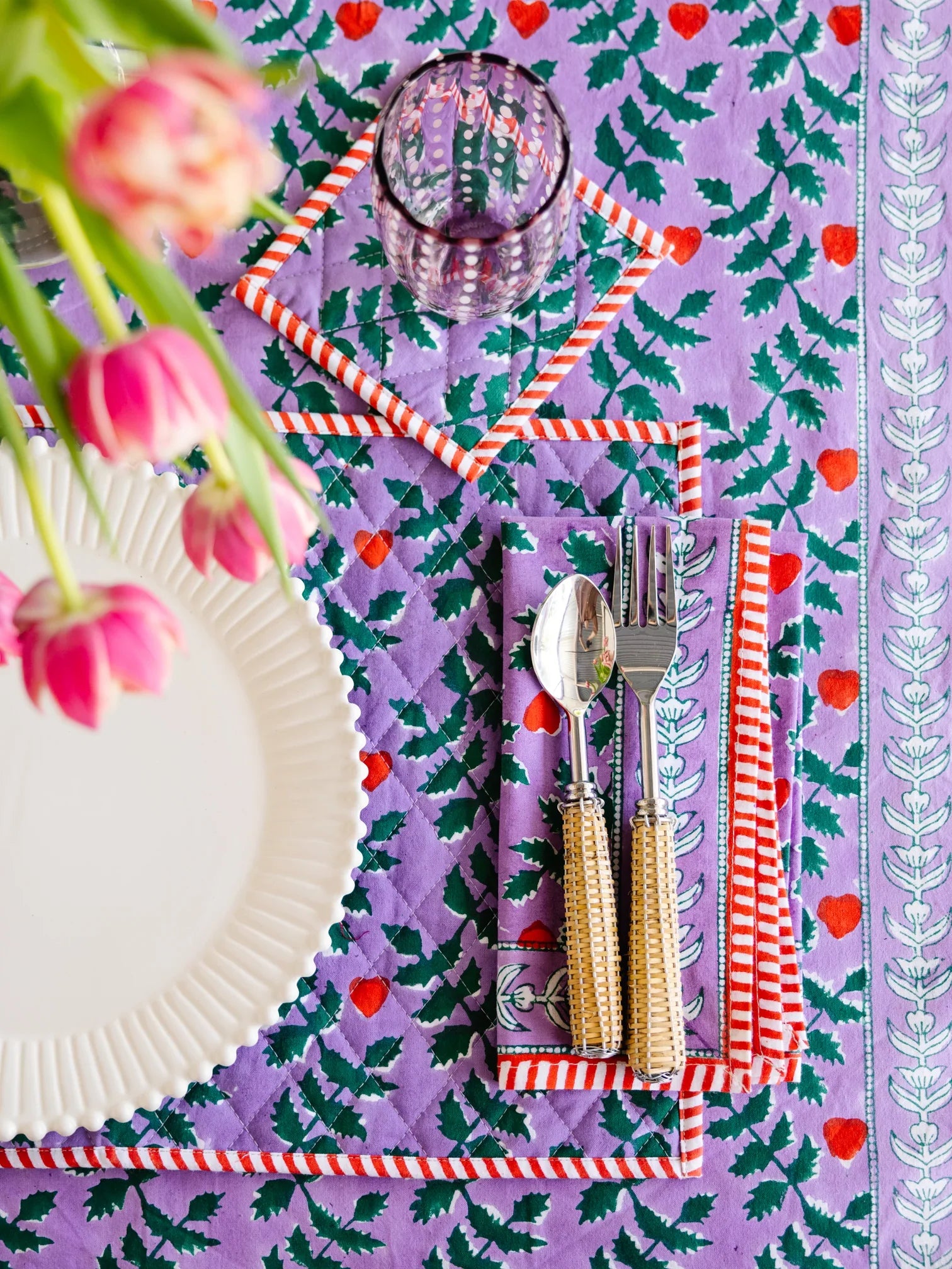 Festive Purple Tea Towels (Set of 2)