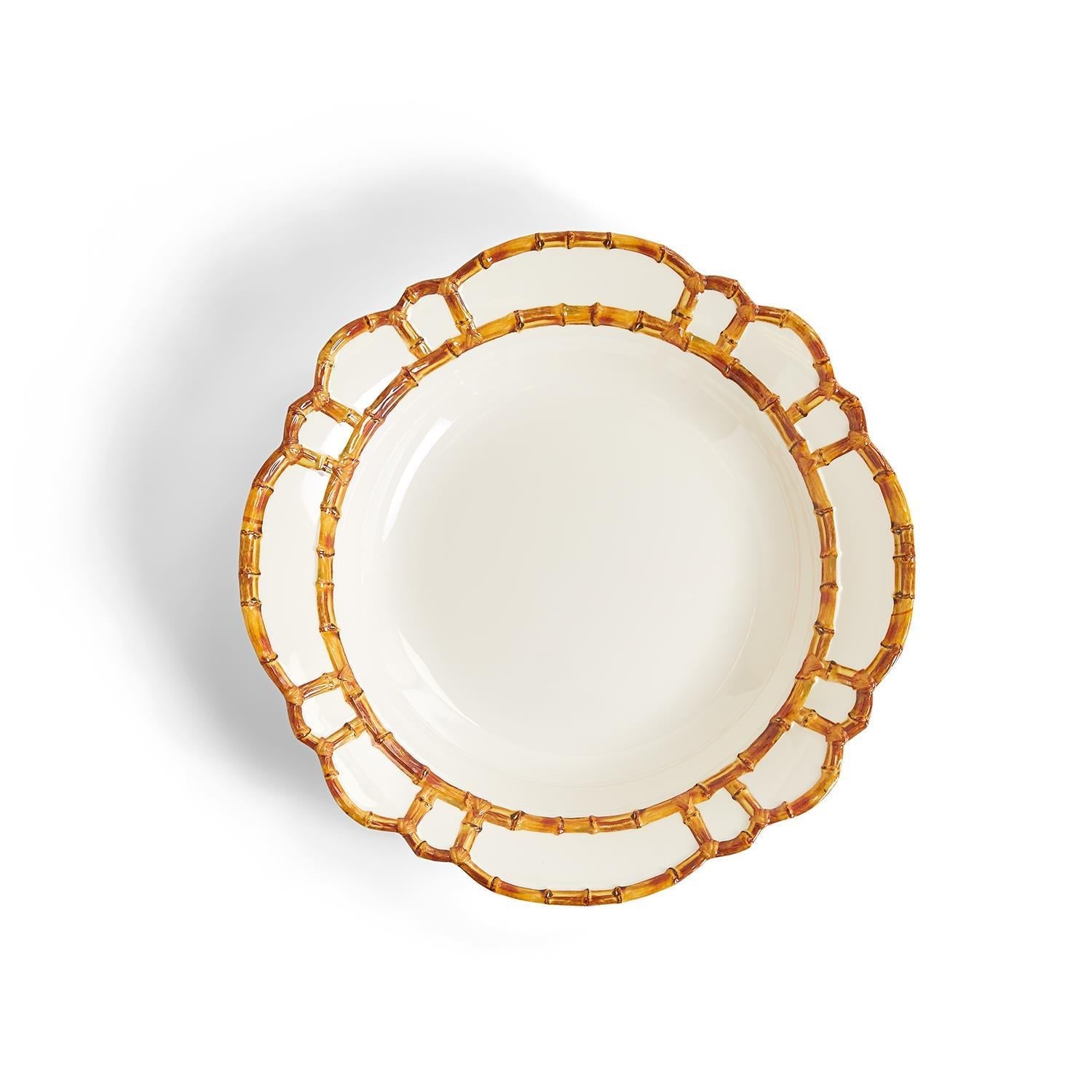 Bamboo Trim Serving Bowl