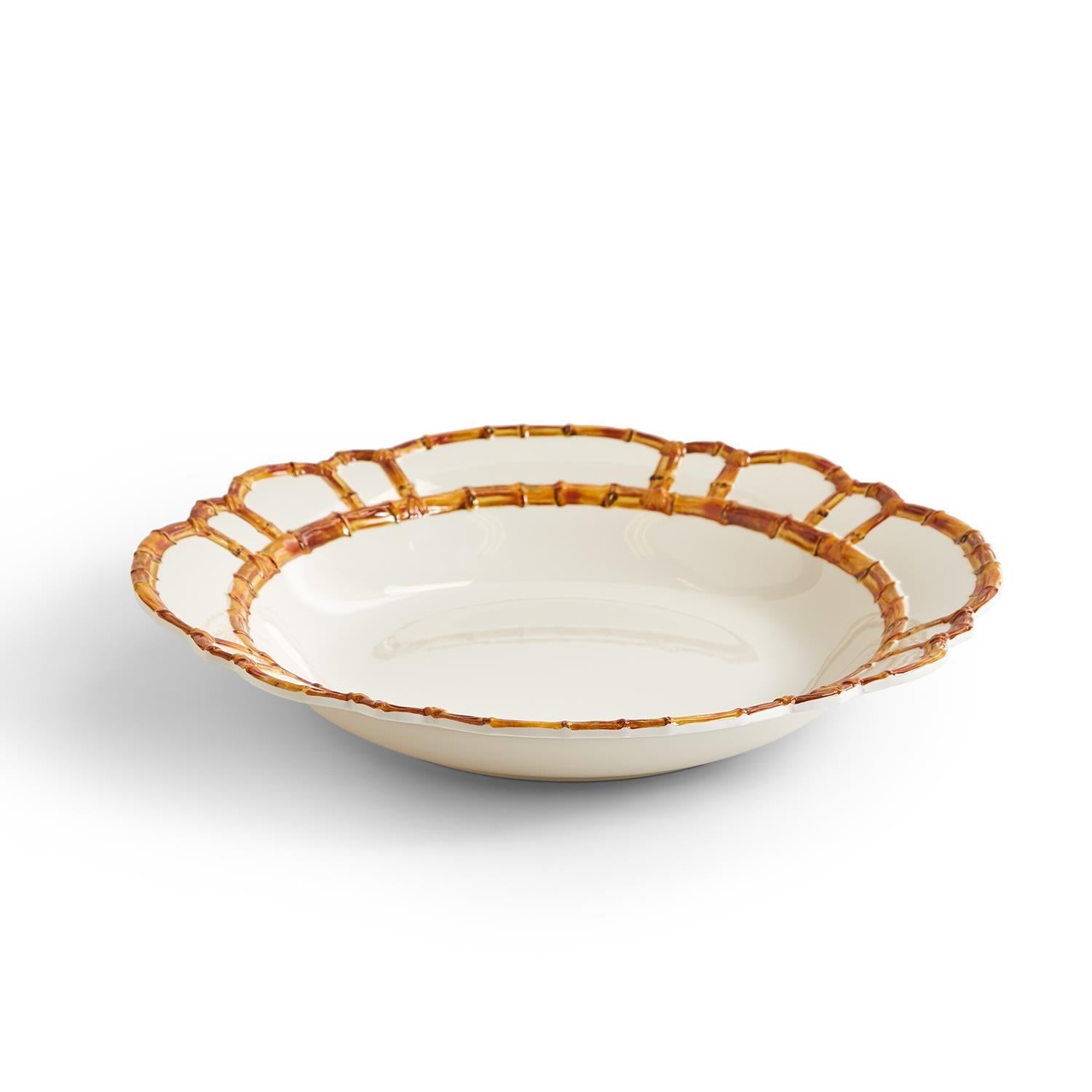 Bamboo Trim Serving Bowl