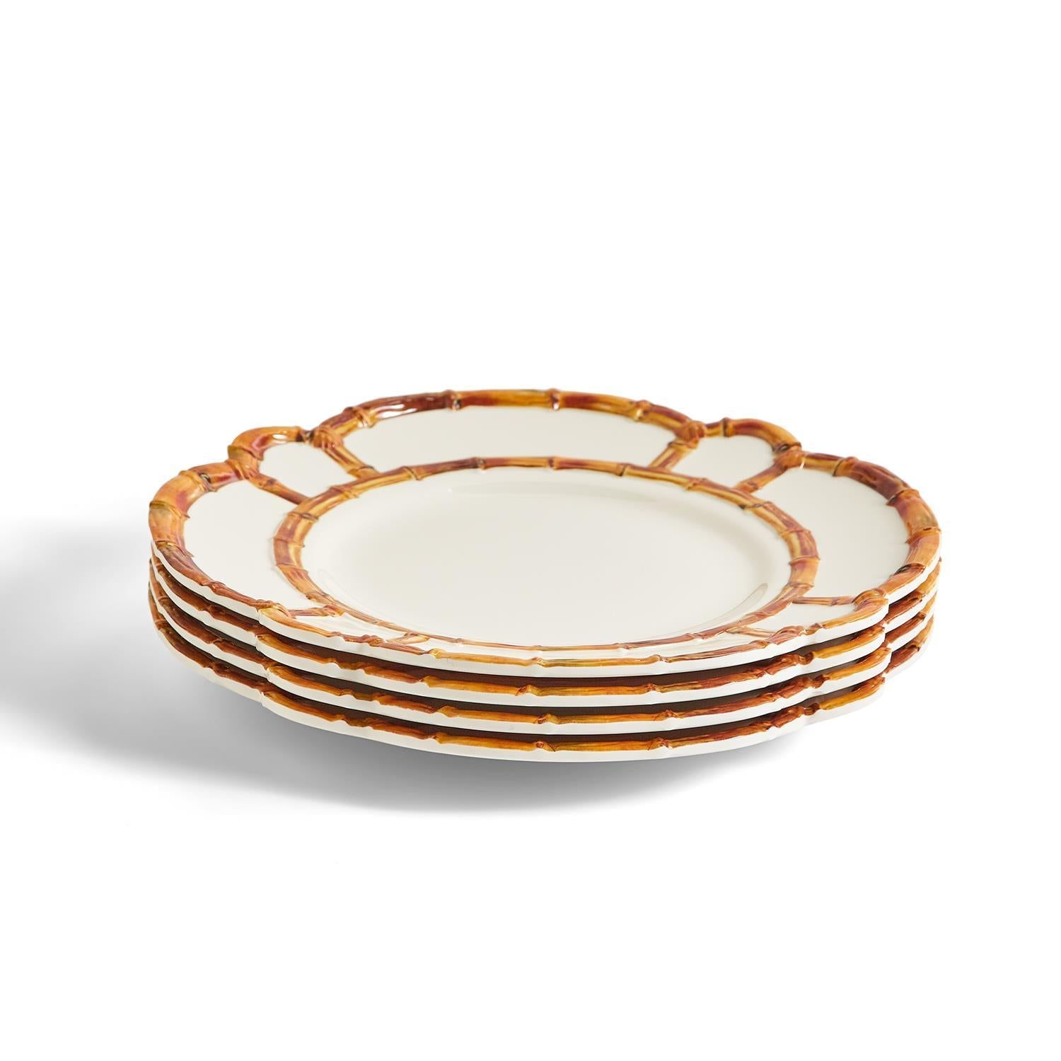 Bamboo Trim Dinner Plate (Set of 4)