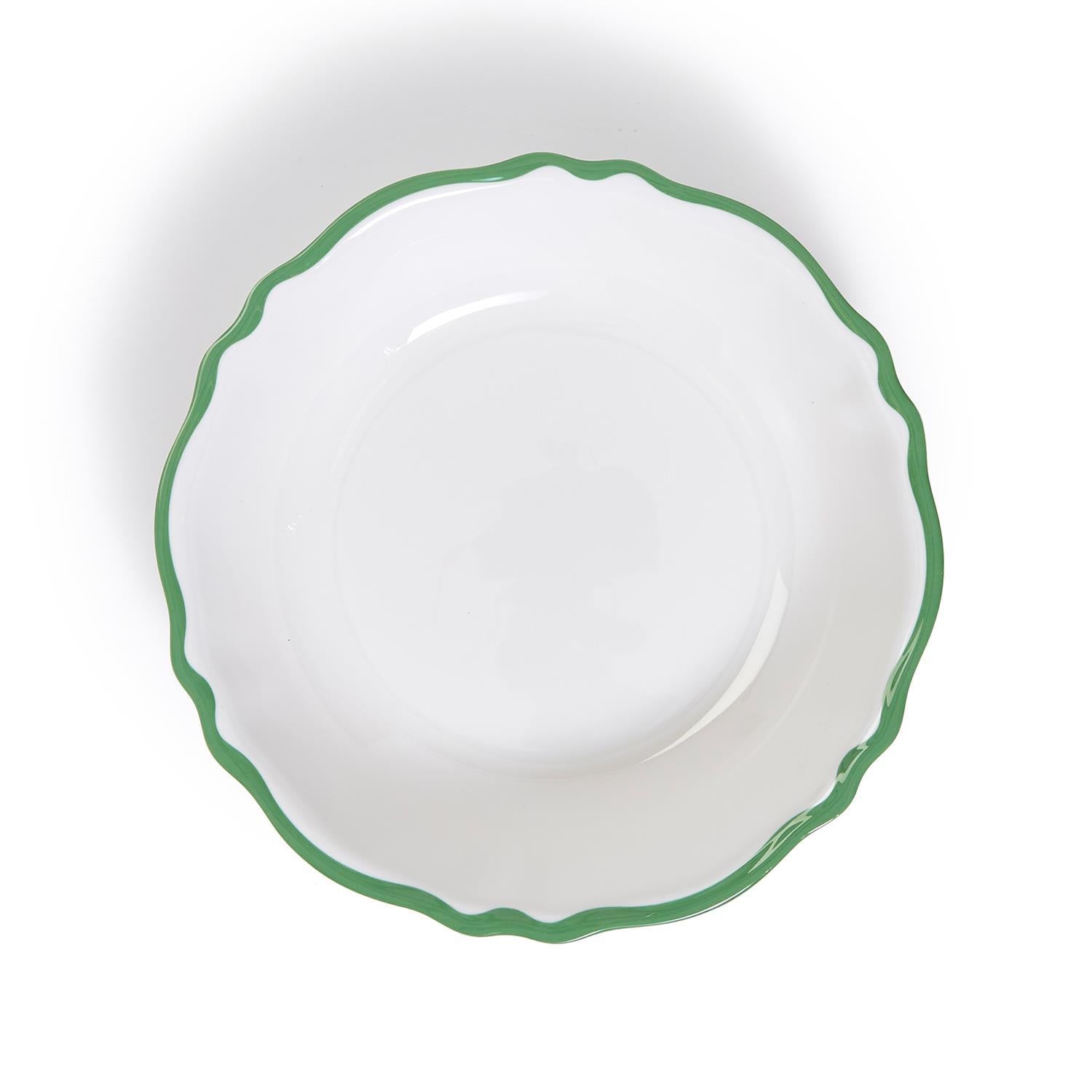 Garden Green Scalloped Serving Bowl