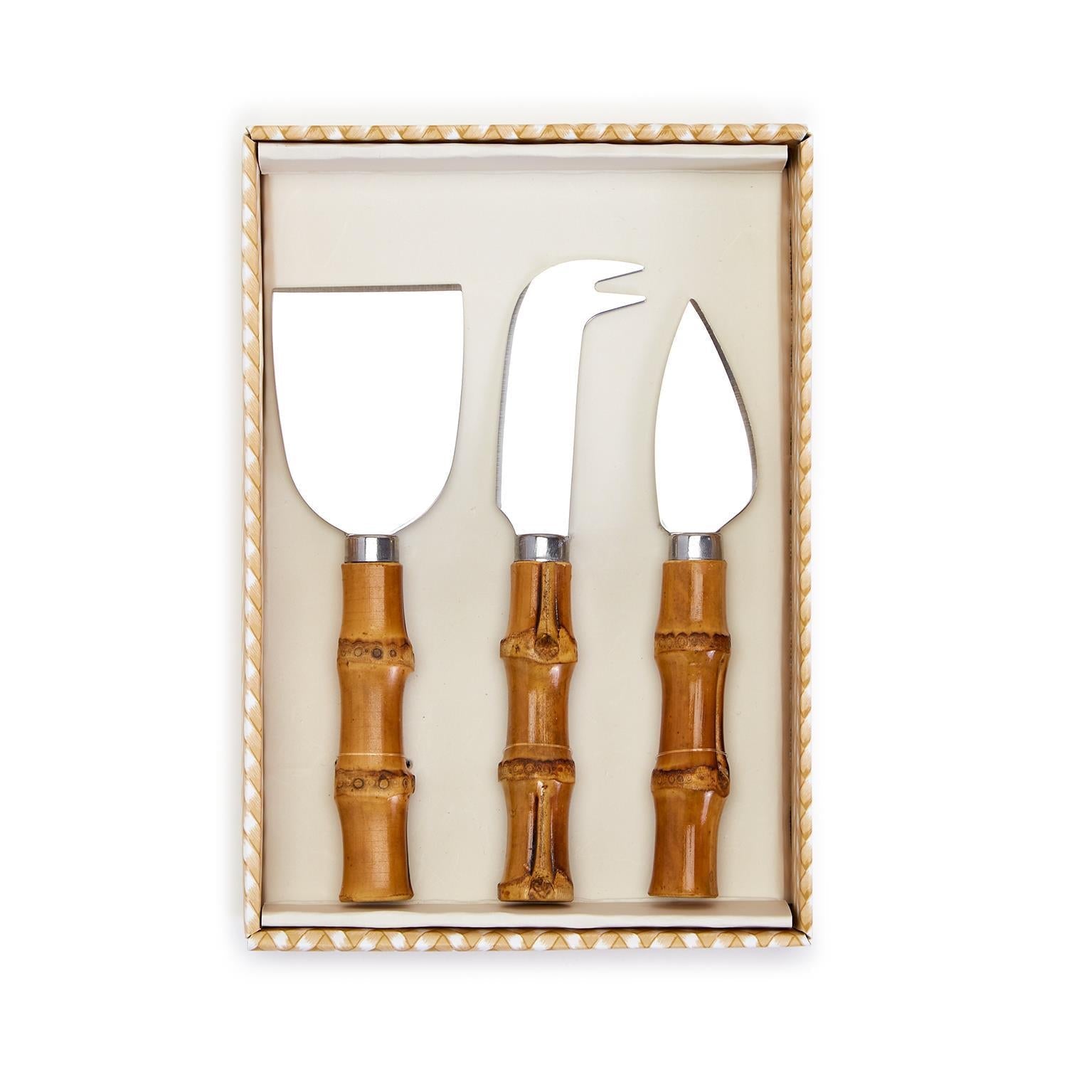Bamboo Handle Cheese Knives (Set of 3)
