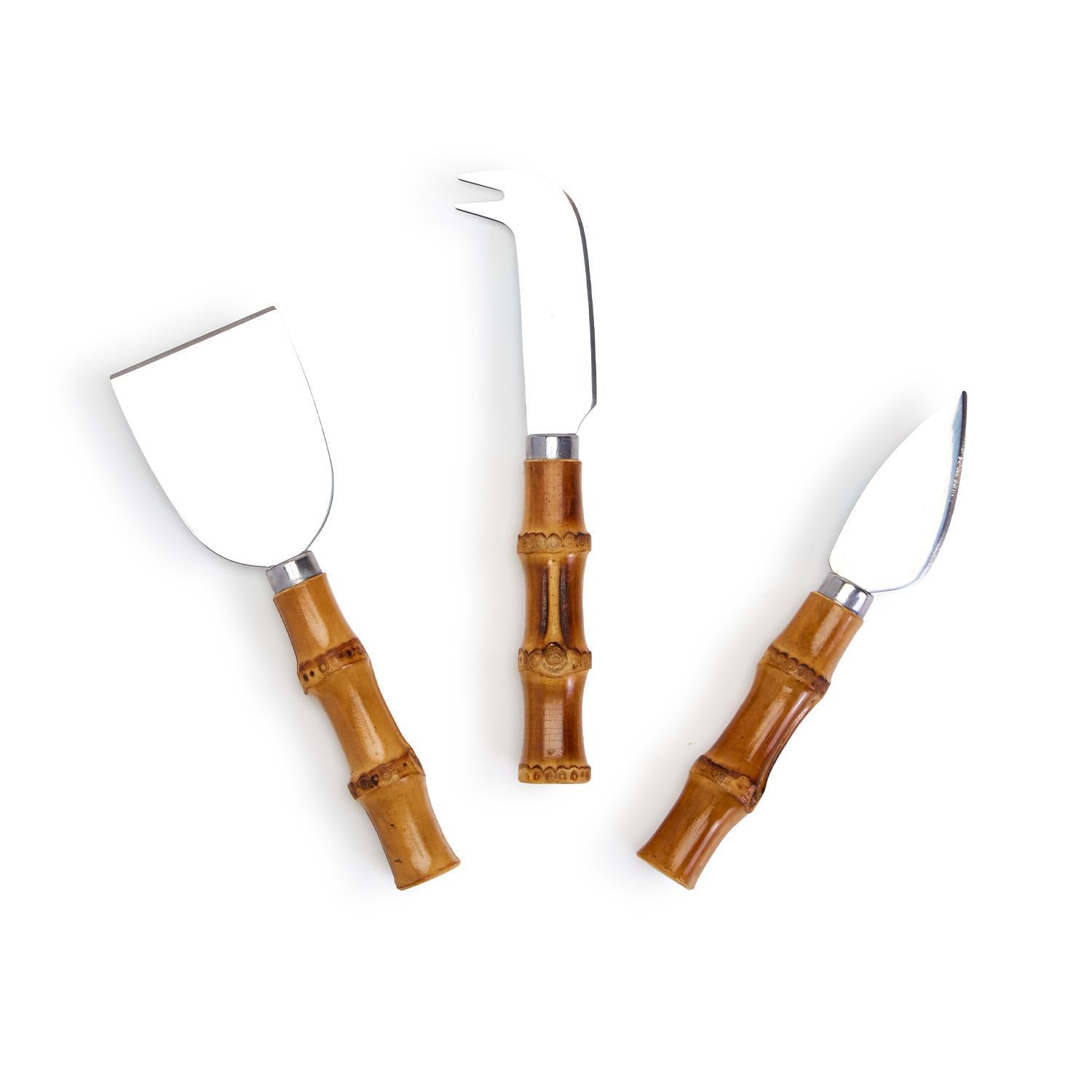 Bamboo Handle Cheese Knives (Set of 3)