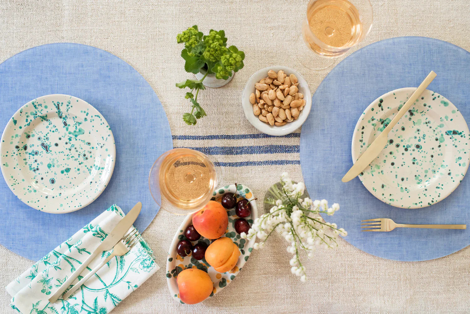 Blue Chambray Acrylic Placemats (Set of 4)