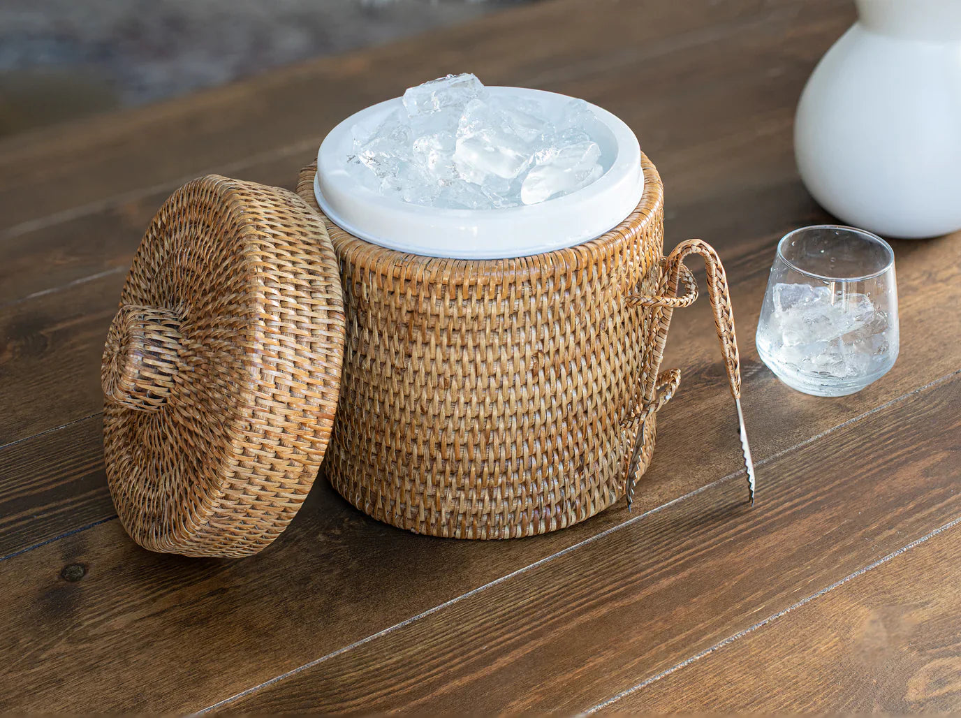 Ice Bucket with Tongs (Brown)