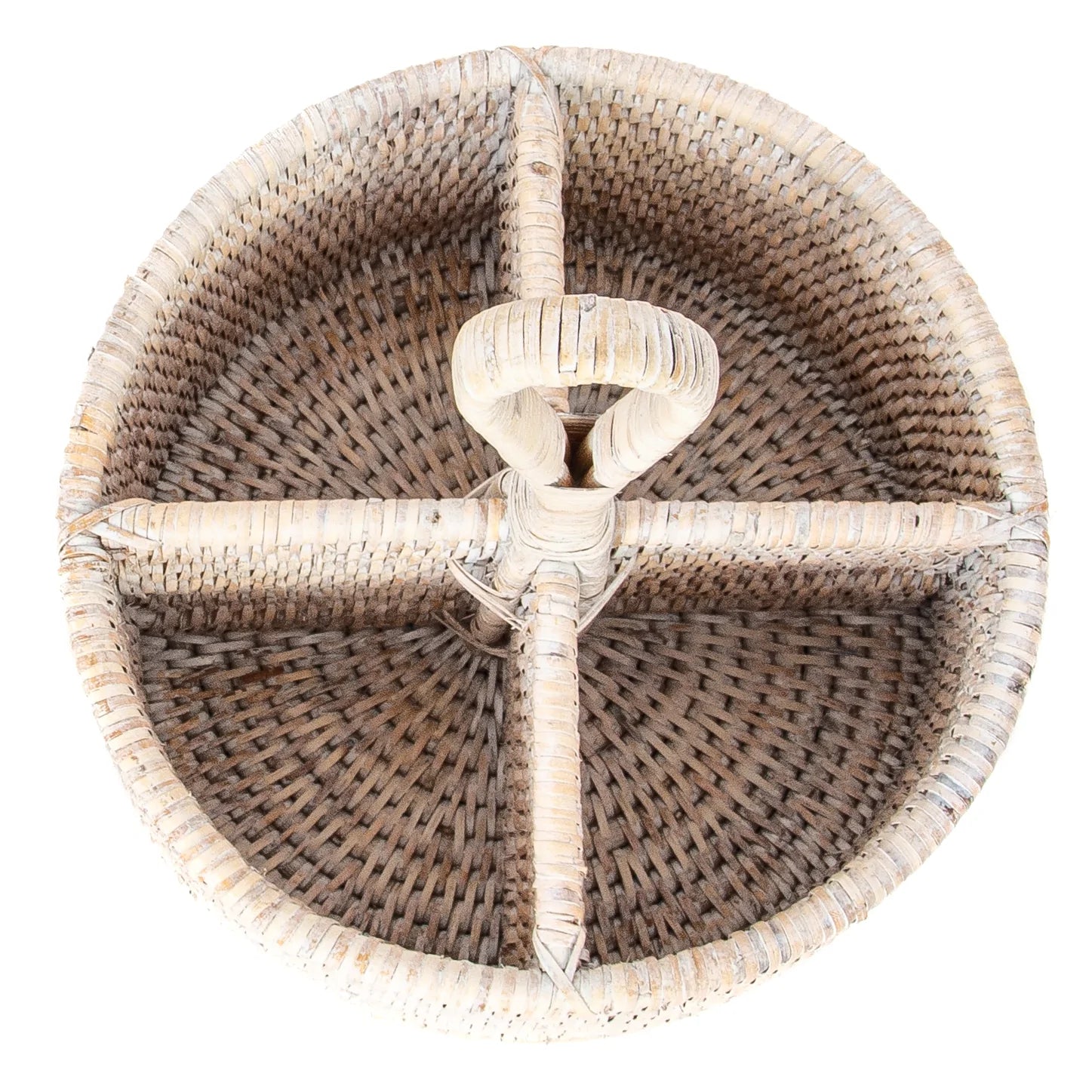 Rattan 4-Section Caddy or Cutlery Holder