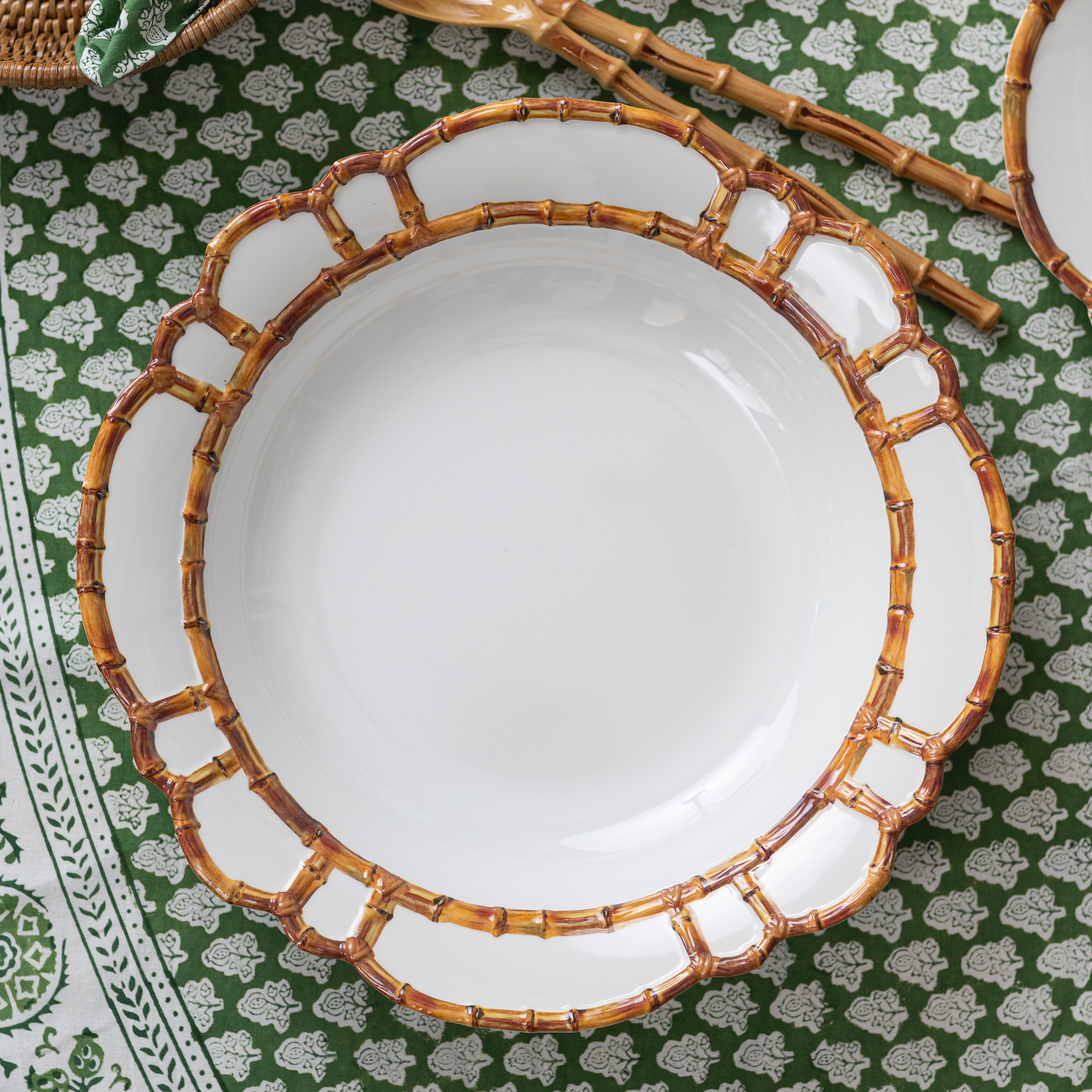 Bamboo Trim Serving Bowl
