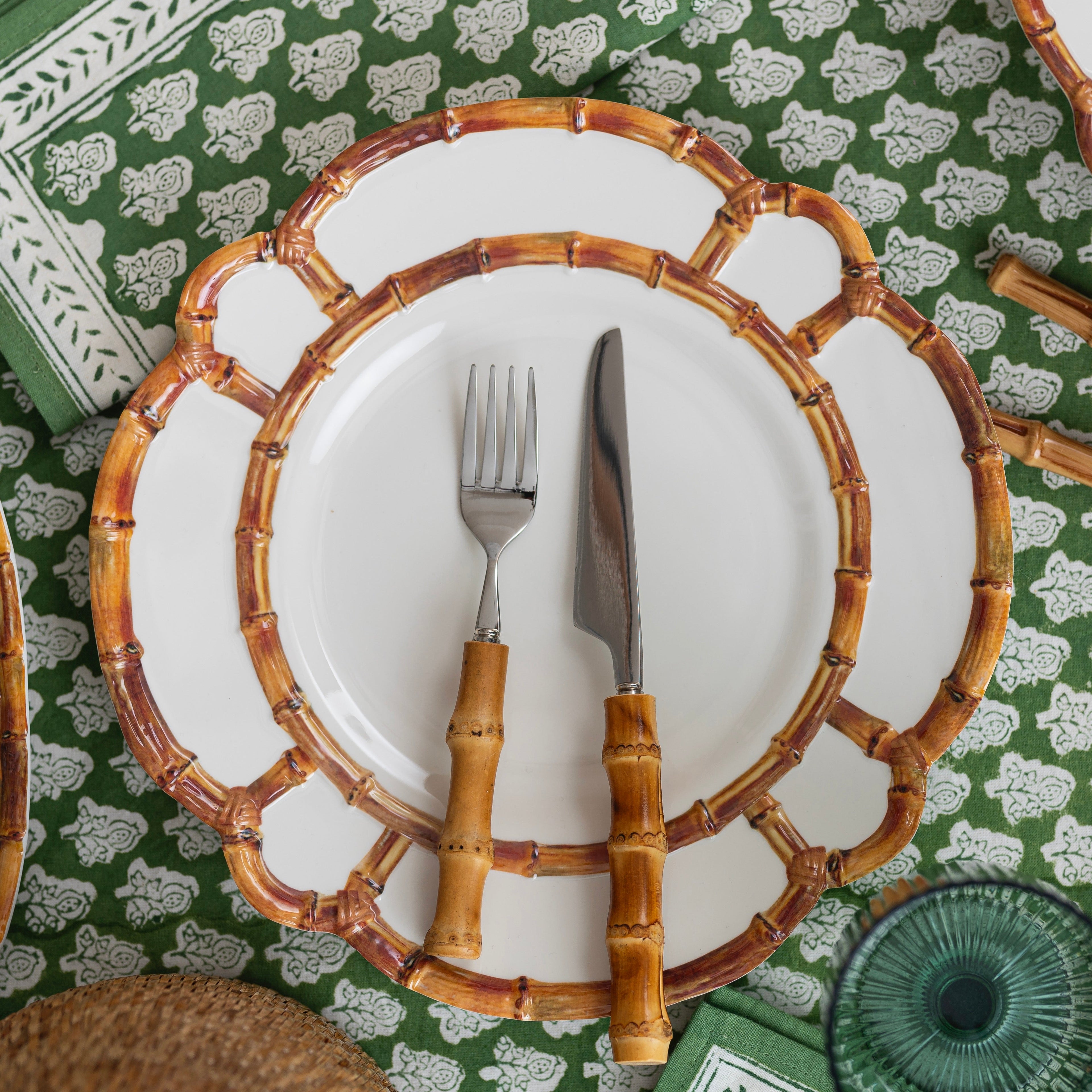 Bamboo Trim Dinner Plate (Set of 4)