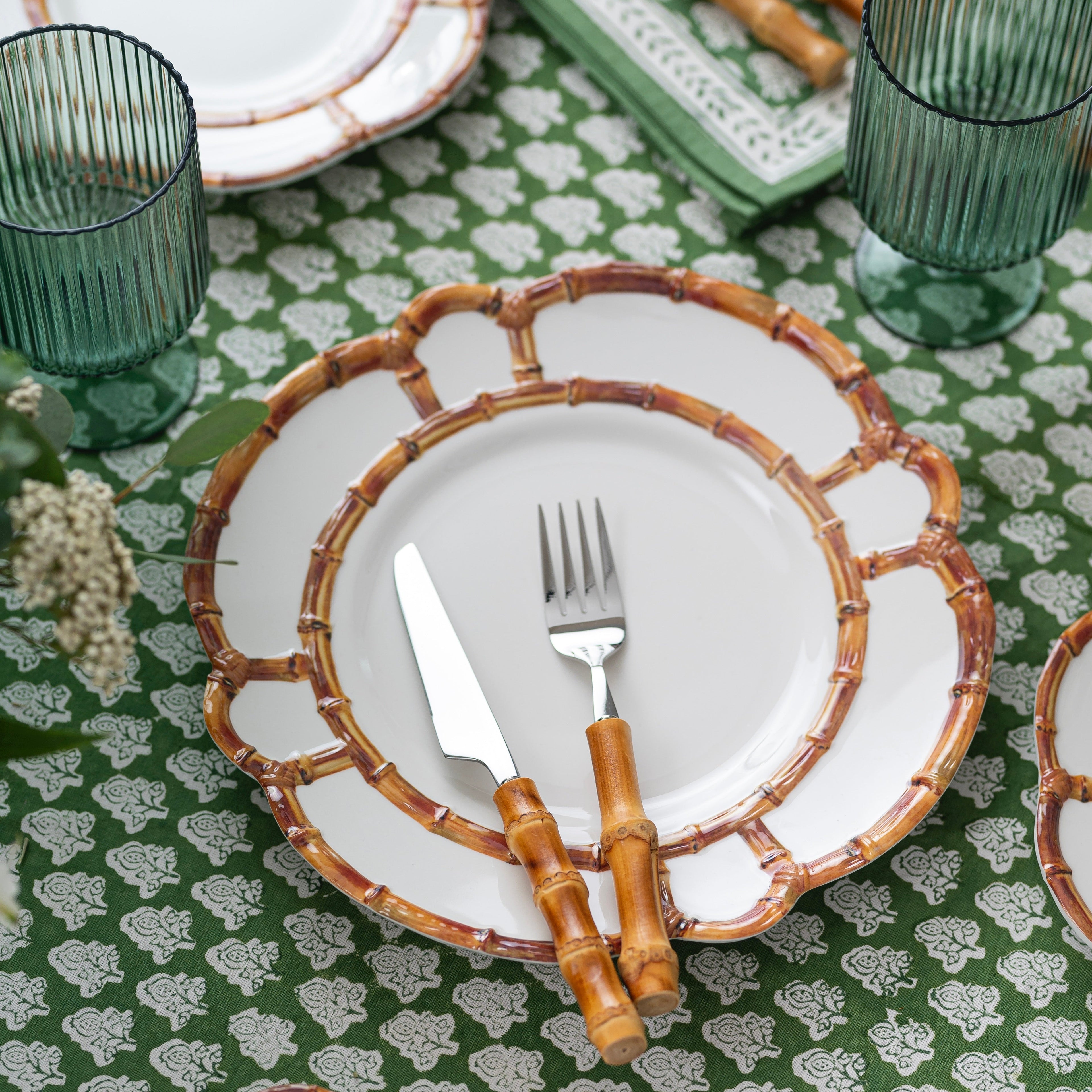 Bamboo Trim Dinner Plate (Set of 4)
