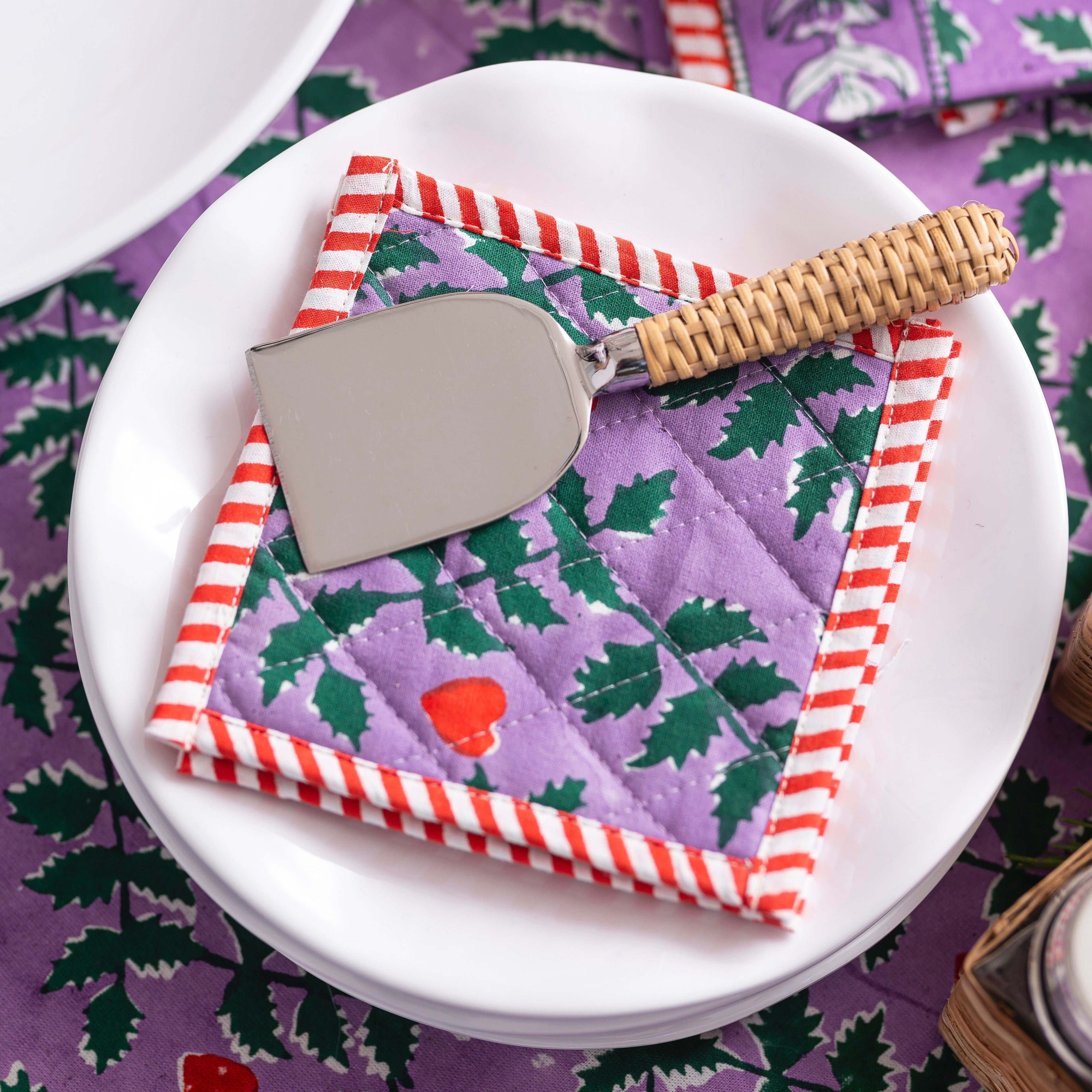 Festive Purple Coasters (Set of 4)