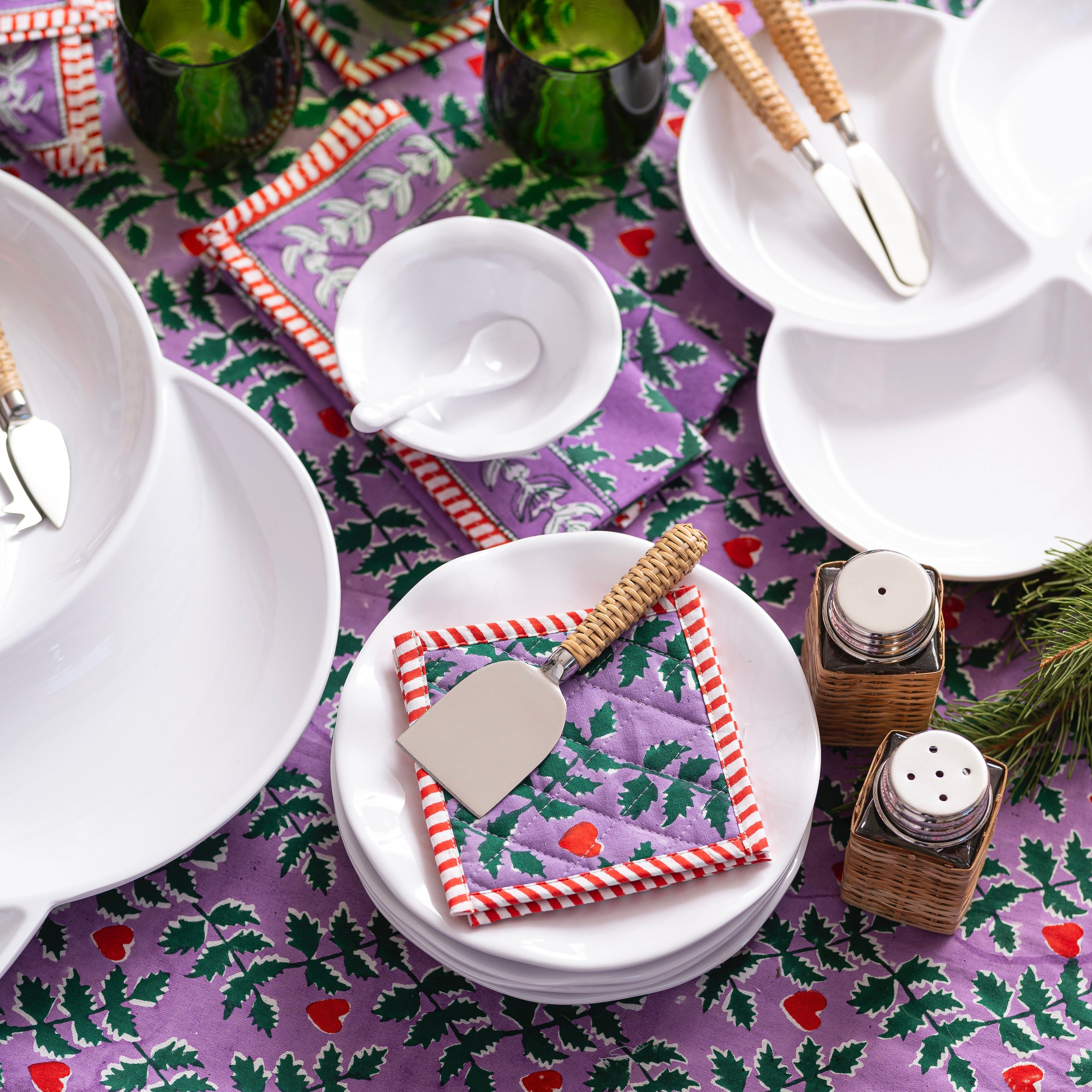 Festive Purple Coasters (Set of 4)