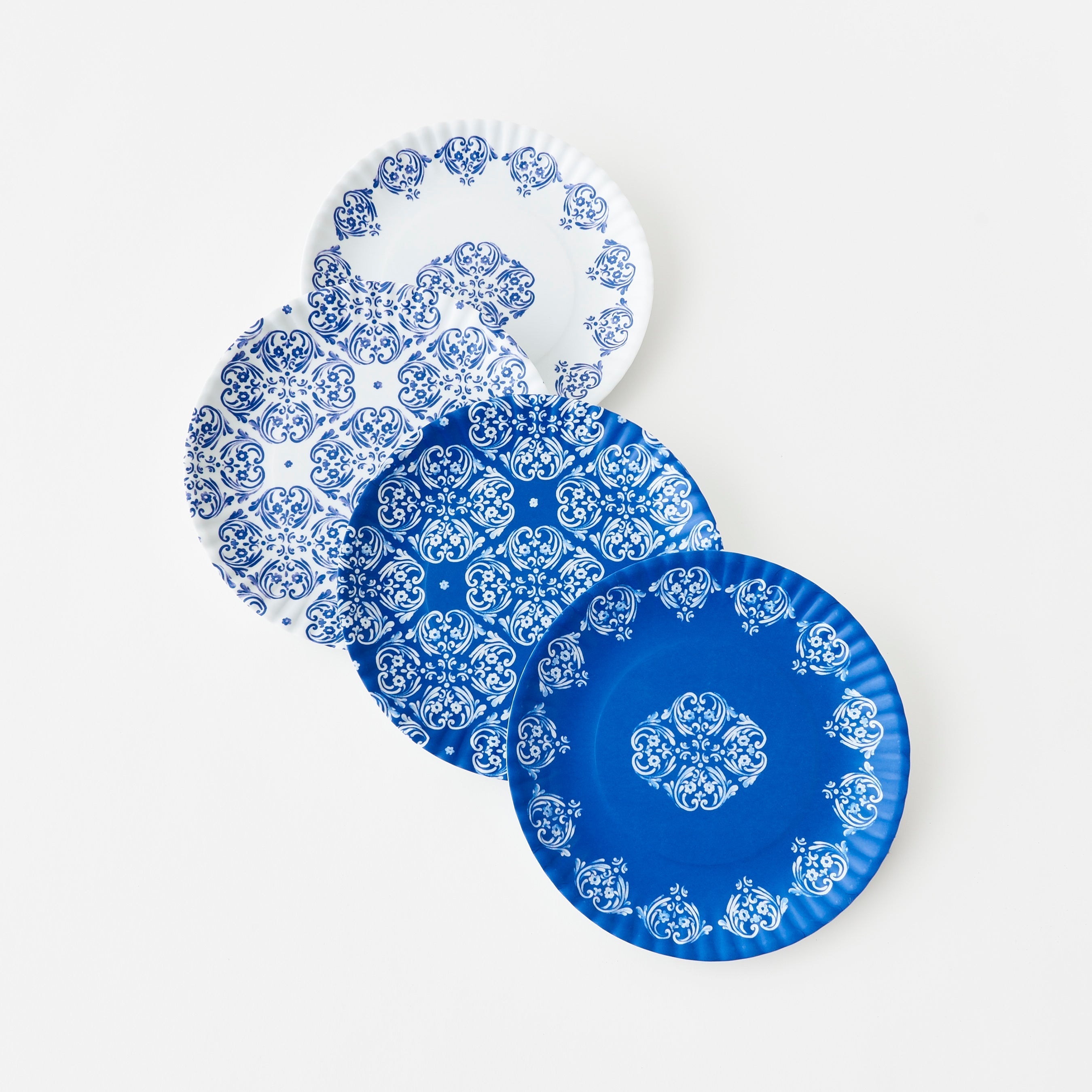 Blue and White Paper Plate (Set of 4)