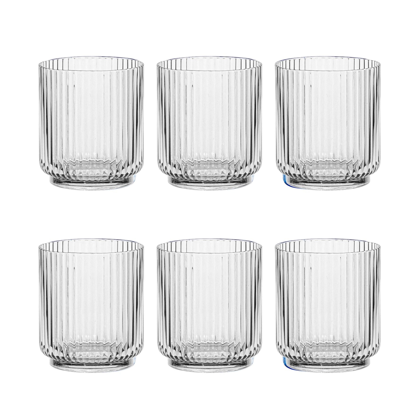 Fluted Acrylic Glass, Clear (Set of 4)