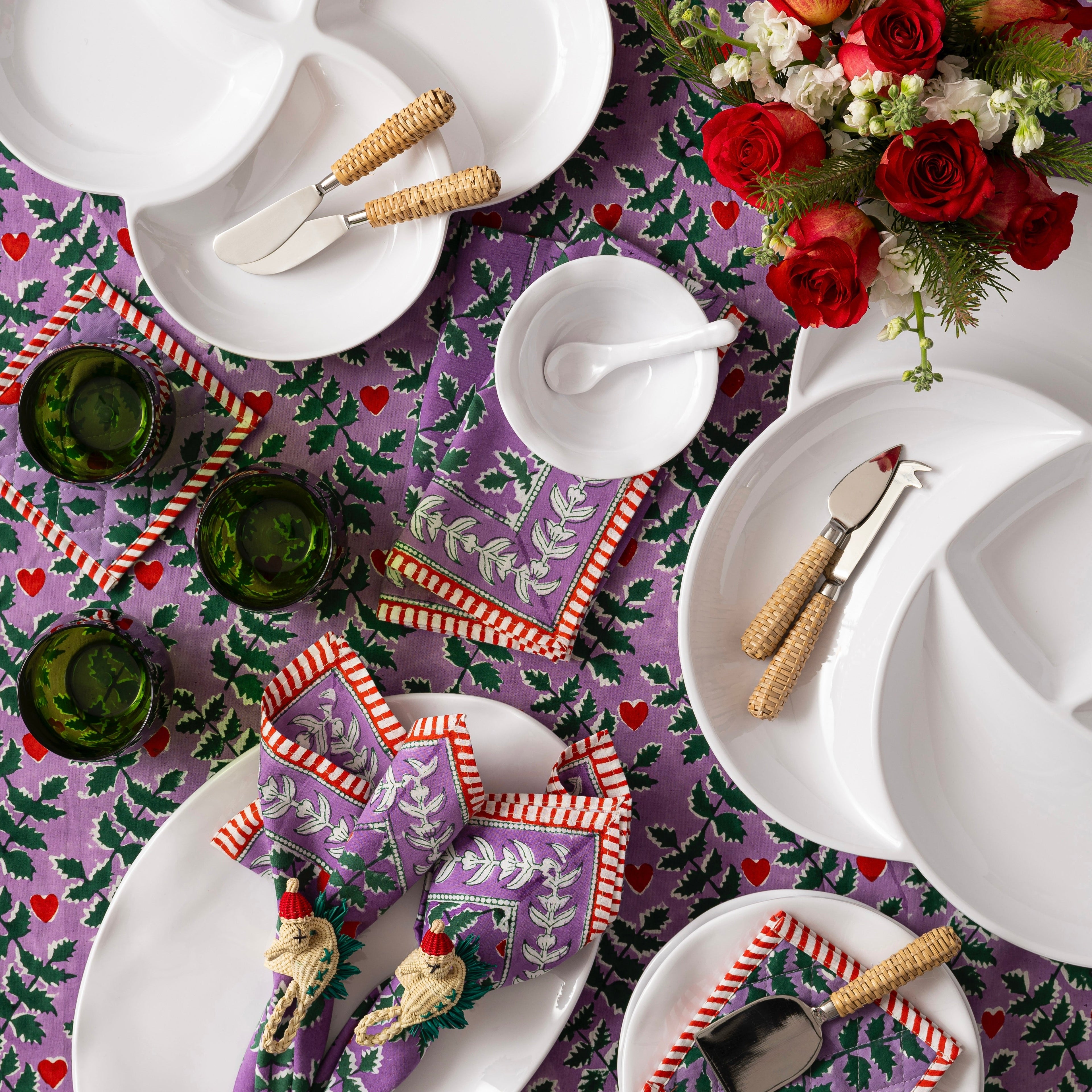 Festive 72" x 108" Purple  Tablecloth