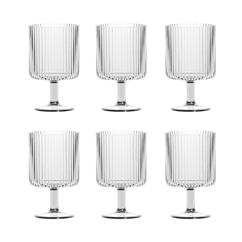 Fluted Stacking Acrylic Goblet, Clear (Set of 4)