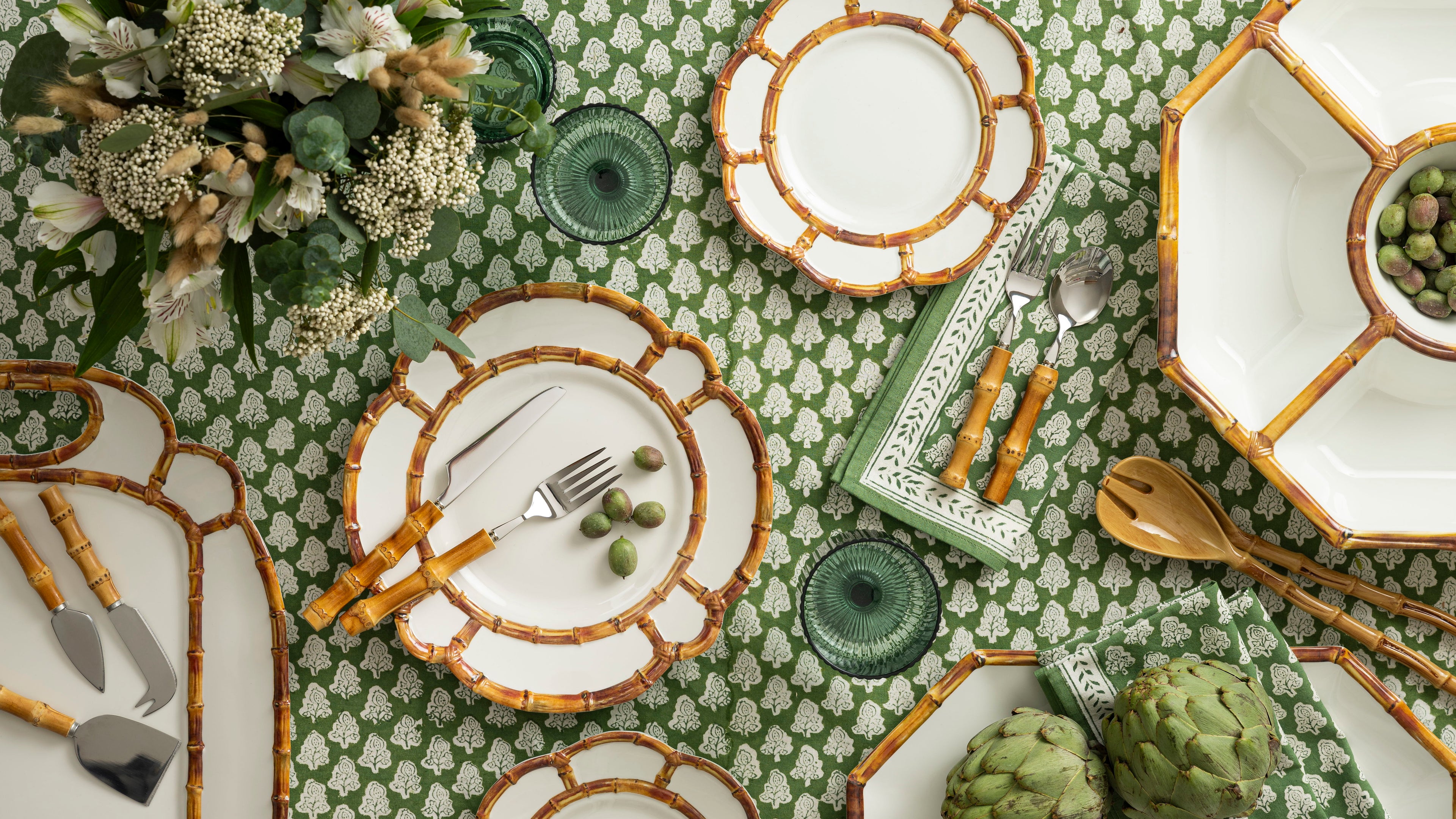 Green Pom Napkins (Set of 4)