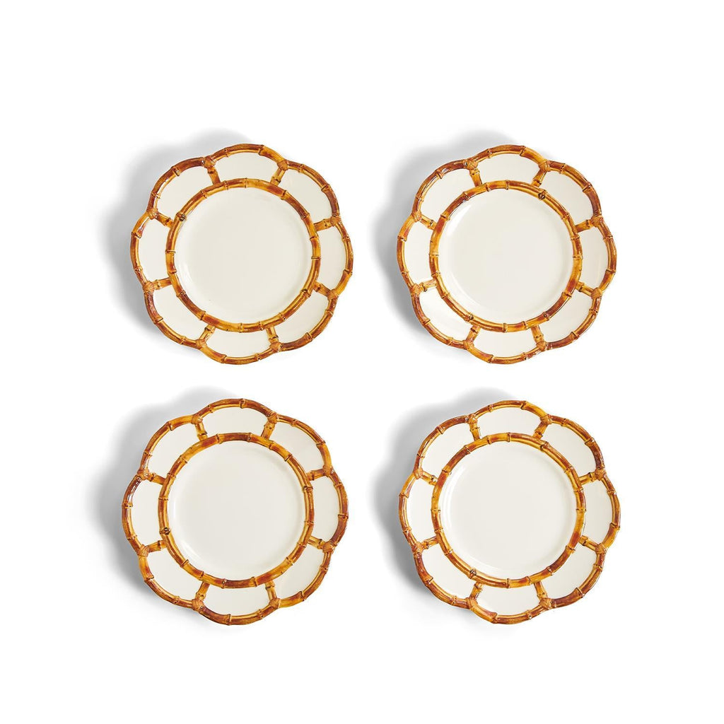 Bamboo Trim Salad / Dessert Plate (Set of 4)
