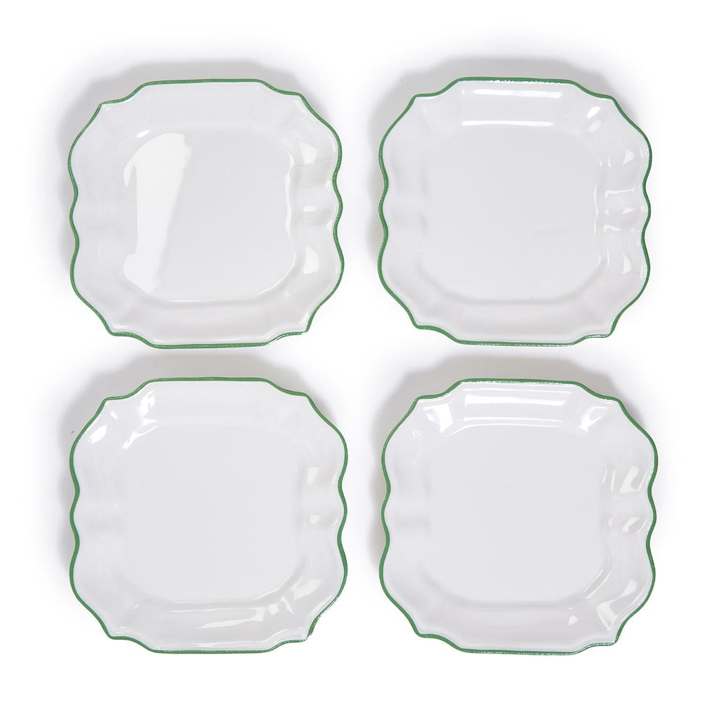 Garden Green Scalloped Dinner Plates (Set of 4)