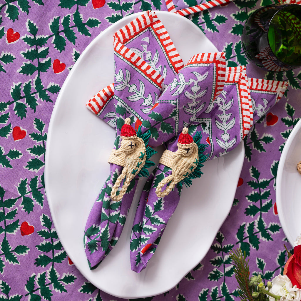 Festive 86" Purple Round Tablecloth