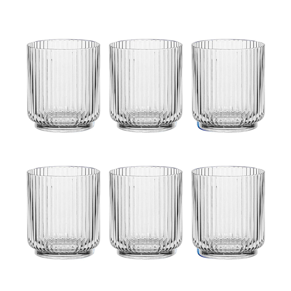 Fluted Acrylic Glass, Clear (Set of 4)